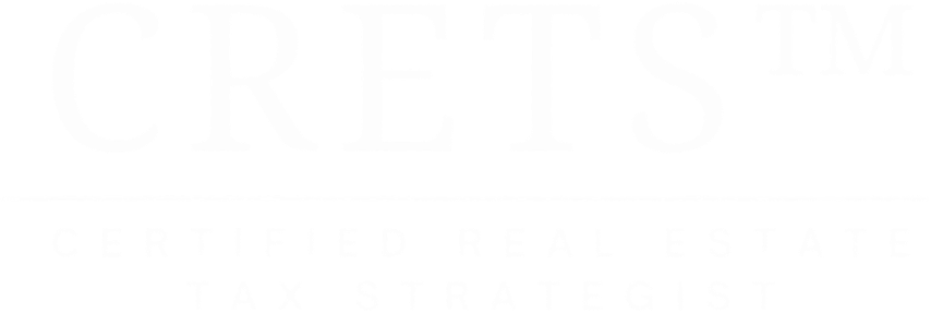 White text on a transparent background reads CRETS™, Certified Real Estate Tax Strategist.